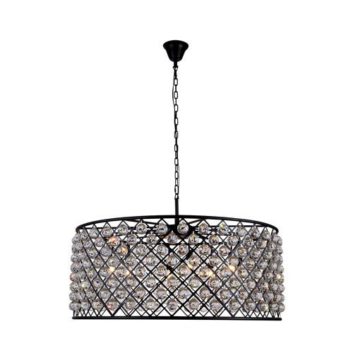 Madison Mocha Brown 10-Light Pendant with Faceted Clear Crystals