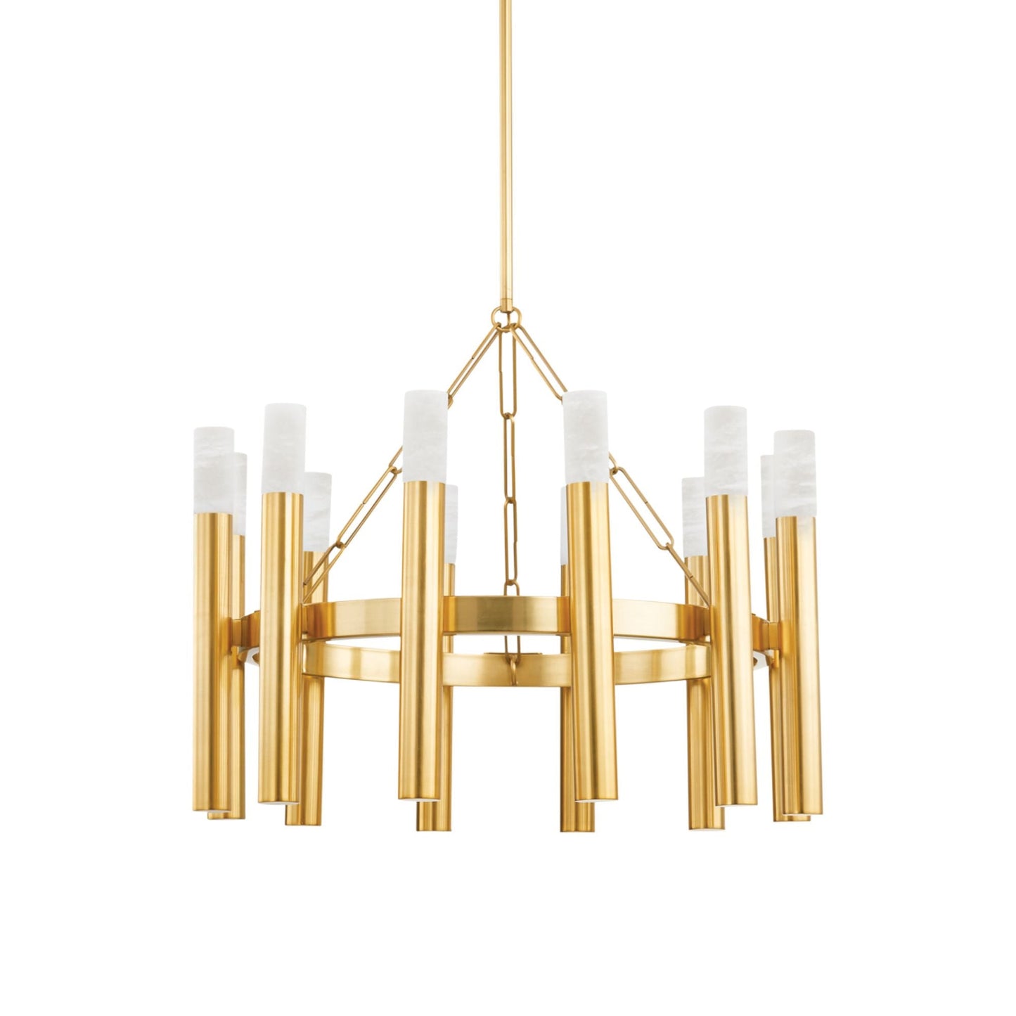 Pali 12-Light Chandelier in Aged Brass 28.25L x 28.25W x 23H