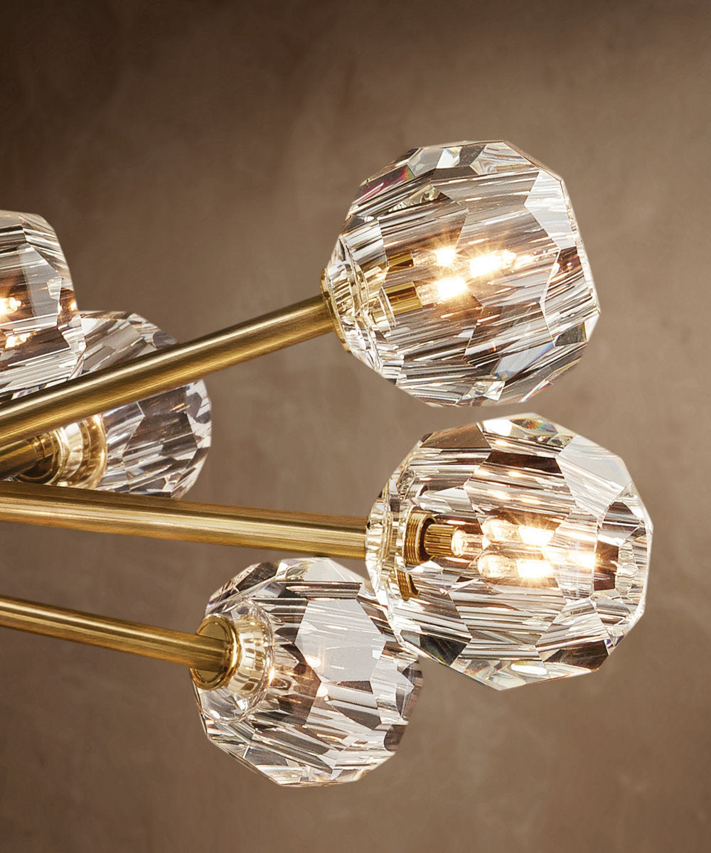 Crystal Sphere Clear Glass Round Chandelier 48"