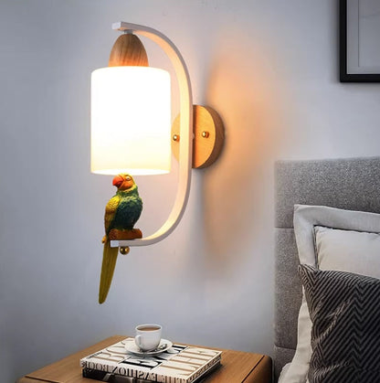 Solid Wood Bedside Wall Lamp – Minimalist Creative Light for Living Room or Stair Aisle