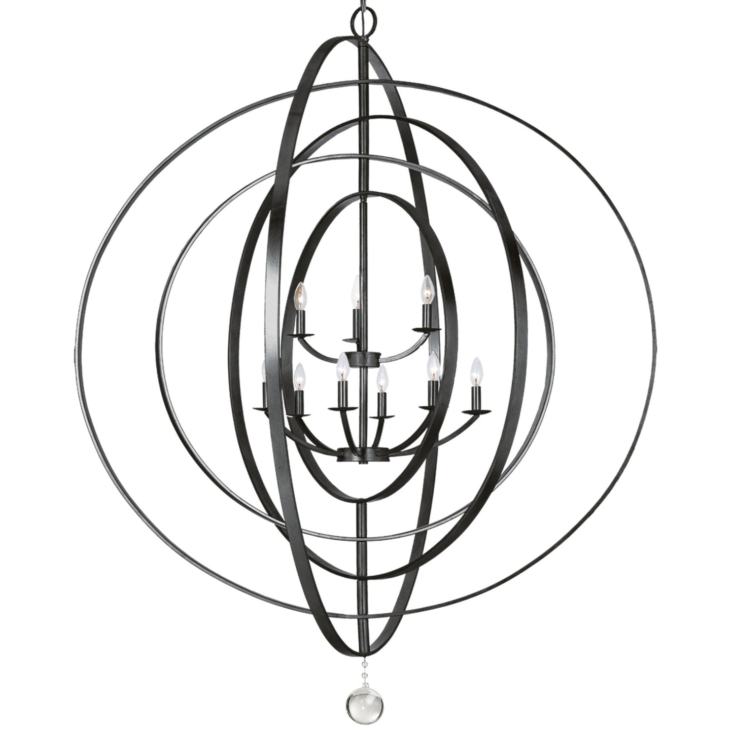 Luna 48'' Matte Black Chandelier Black 48"W x 58.5"H x 48"D