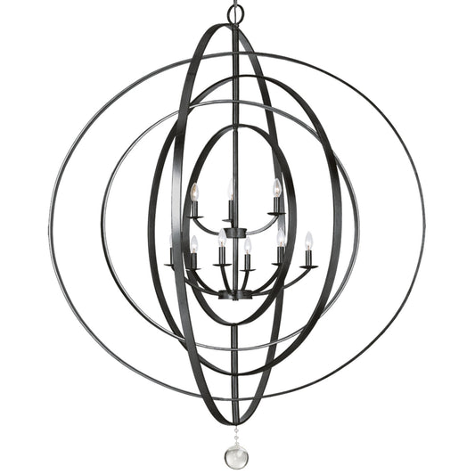 Luna 48'' Matte Black Chandelier Black 48"W x 58.5"H x 48"D