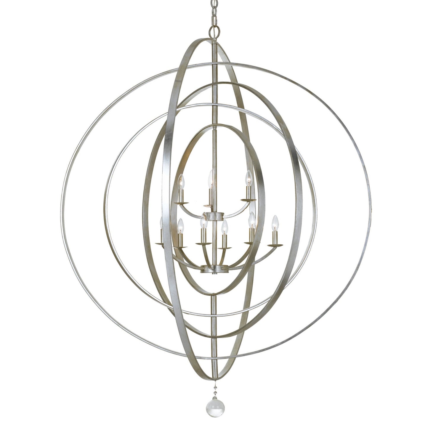 Luna 48'' Antique Silver Chandelier Silver 48"W x 58.5"H x 48"D