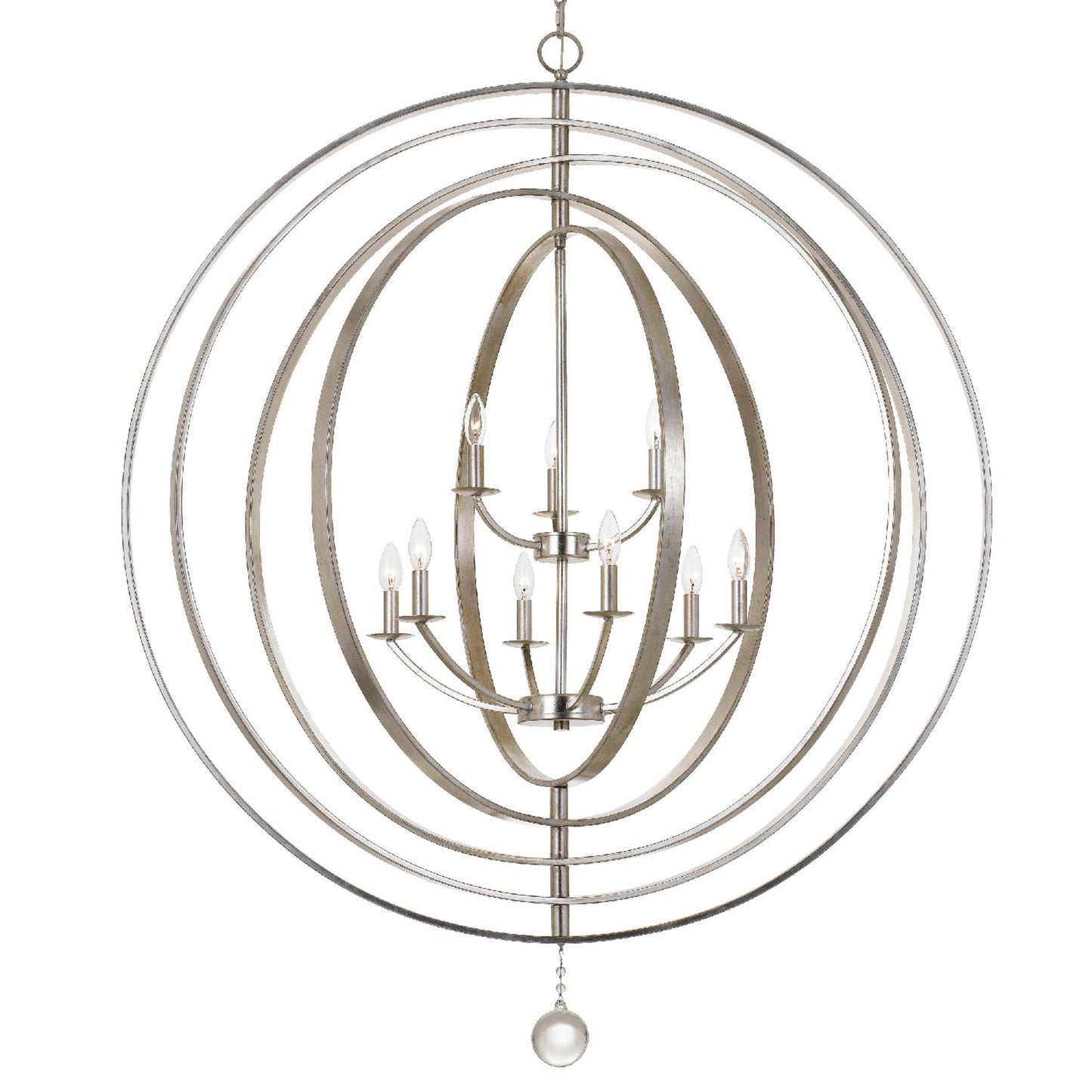 Luna 48'' Antique Silver Chandelier Silver 48"W x 58.5"H x 48"D