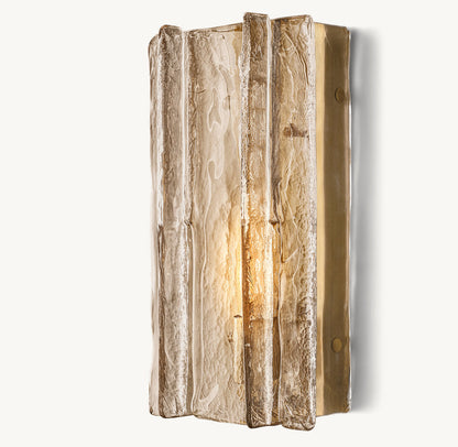 Latticed Smoke Glass Wall Sconce 15"