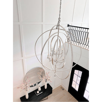 Luna 60'' Antique Silver Chandelier Silver 60"W x 70"H x 60"D