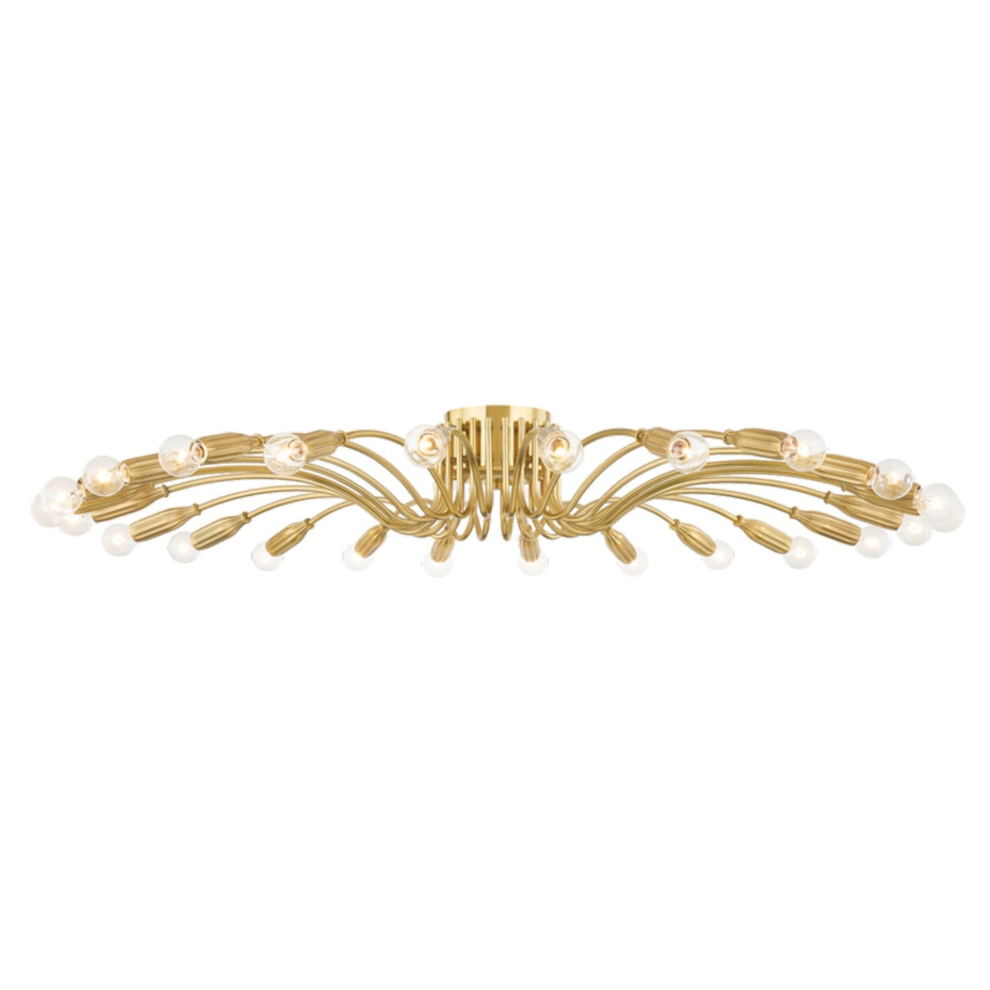 Barney 24-Light Semi Flush in Aged Brass 49.25L x 49.25W x 6.5H