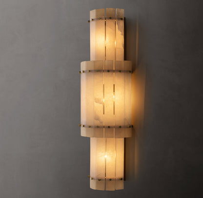 St. Marco Ivory Alabaster Grand Round Wall Sconce