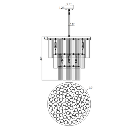 Chelor 3-Tier Round Chandelier 36”