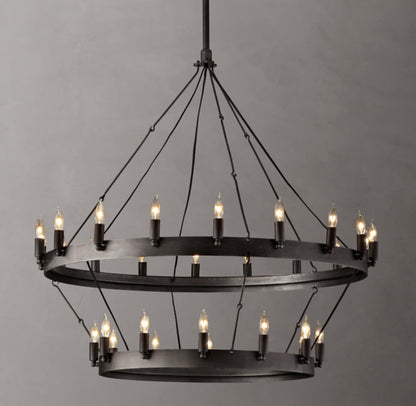 Camino Vintage Candelabra Two-Tier Chandelier 38"