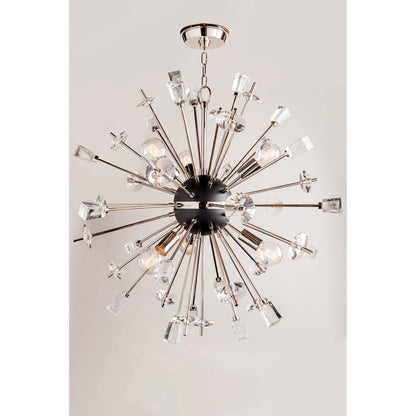 Liberty 12-Light Chandelier in Aged Brass 46L x 46W x 46H