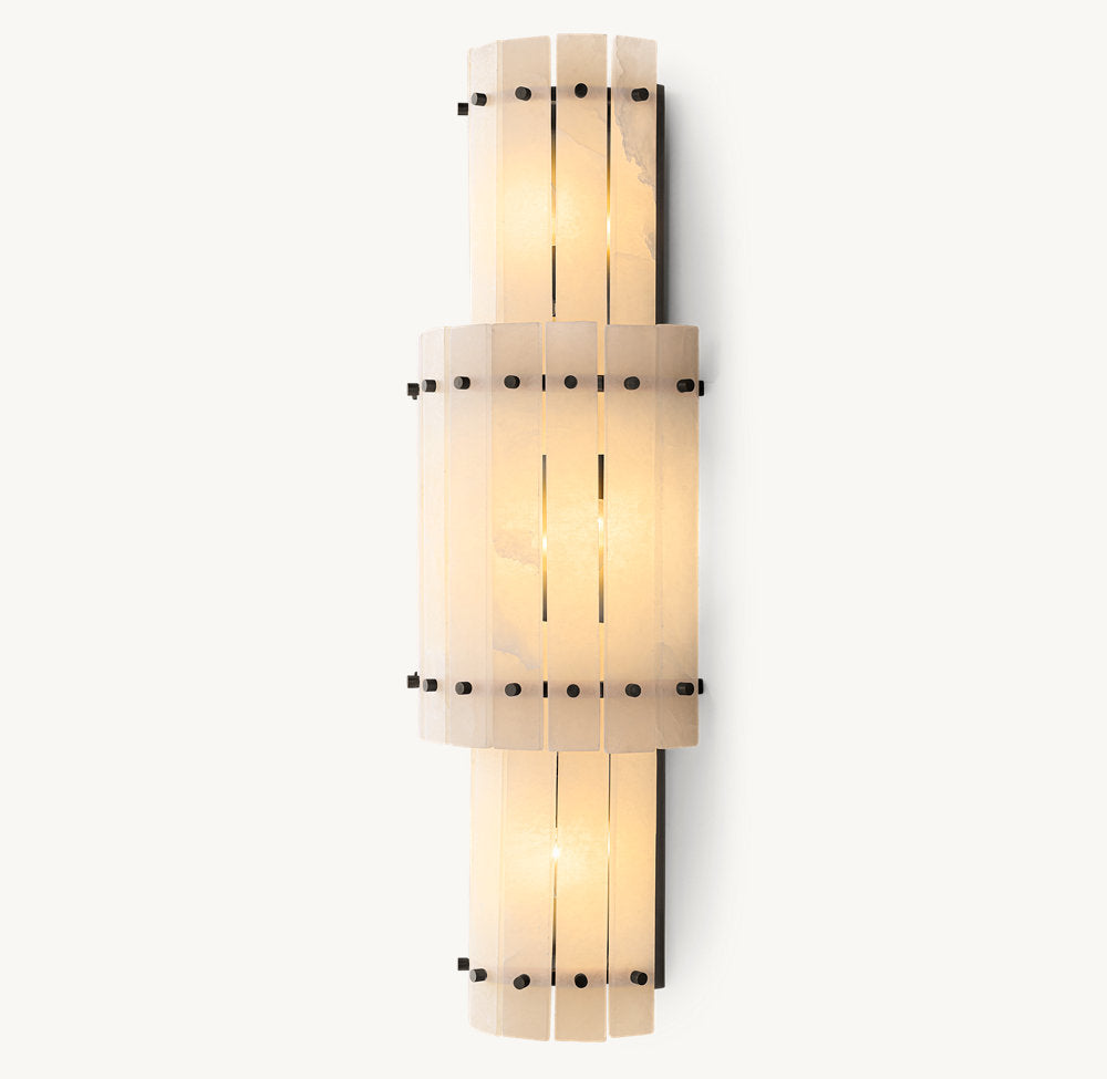 St. Marco Ivory Alabaster Grand Round Wall Sconce