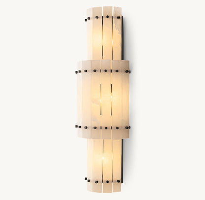 St. Marco Ivory Alabaster Grand Round Wall Sconce