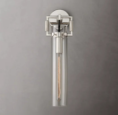 Machinist Glass Cylinder Sconce 16"