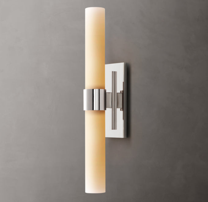 Ravelles Opal Milk Glass Linear Wall Sconce