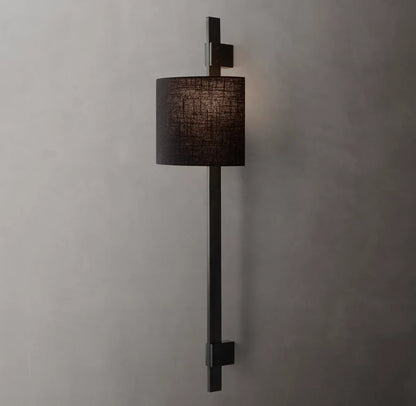 Vela Rectangular Bar Sconce - Round Shade