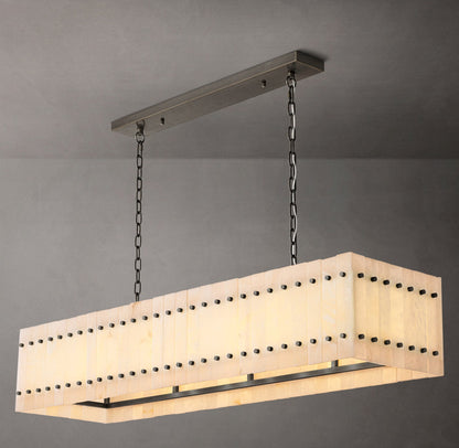 San Marco Alabaster Linear Chandelier 54"