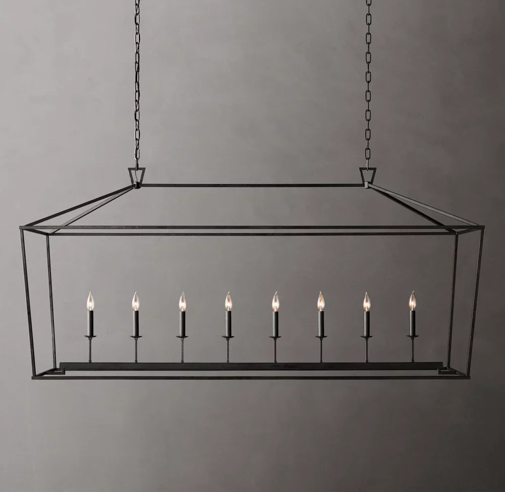 19th C. English Openwork Rectangular Chandelier 72"