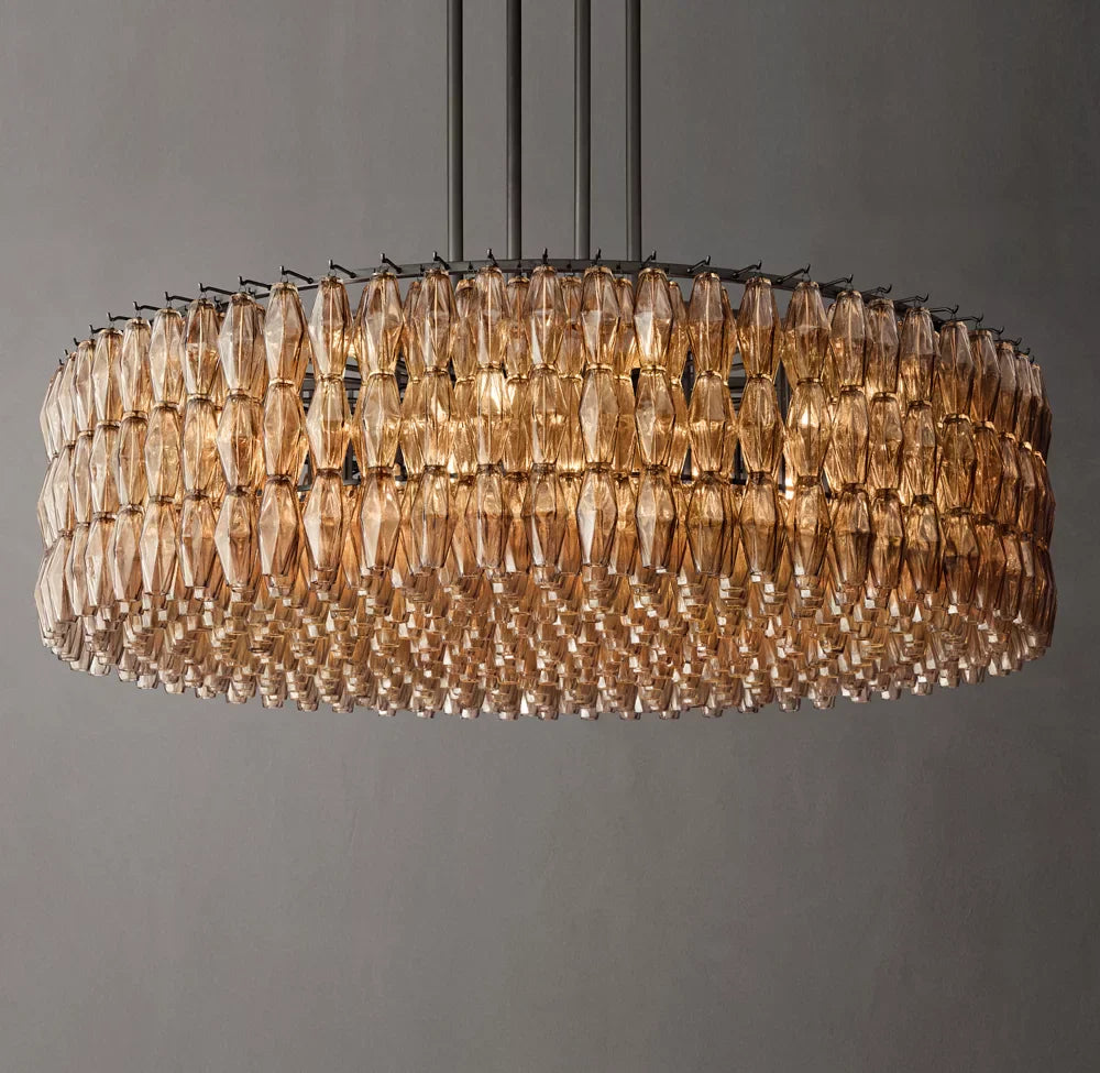 Chiara Smoke Glass Round Chandelier 62"
