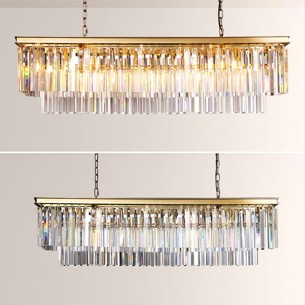 1920s Odem Rectangular Chandelier 49"