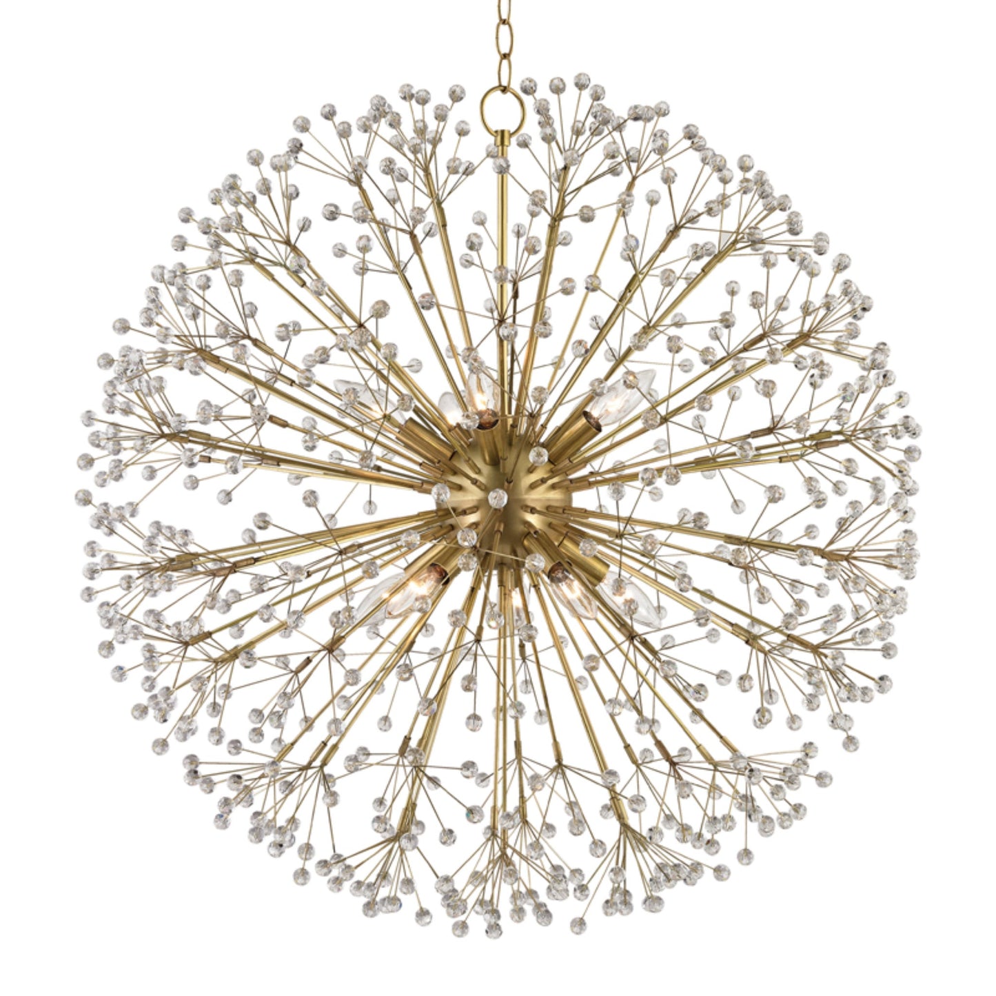 Dunkirk 10-Light Chandelier in Aged Brass 30L x 30W x 29H