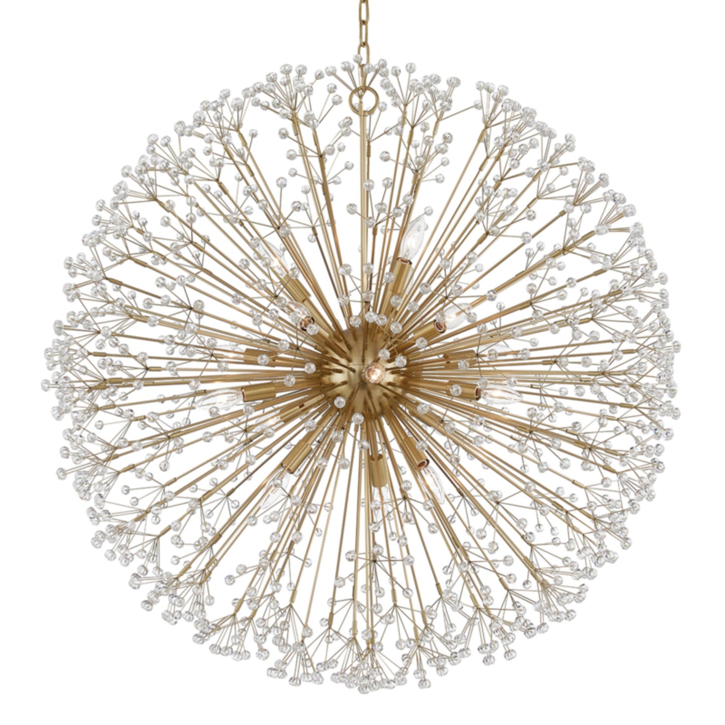 Dunkirk 16-Light Chandelier in Aged Brass 40L x 40W x 40H