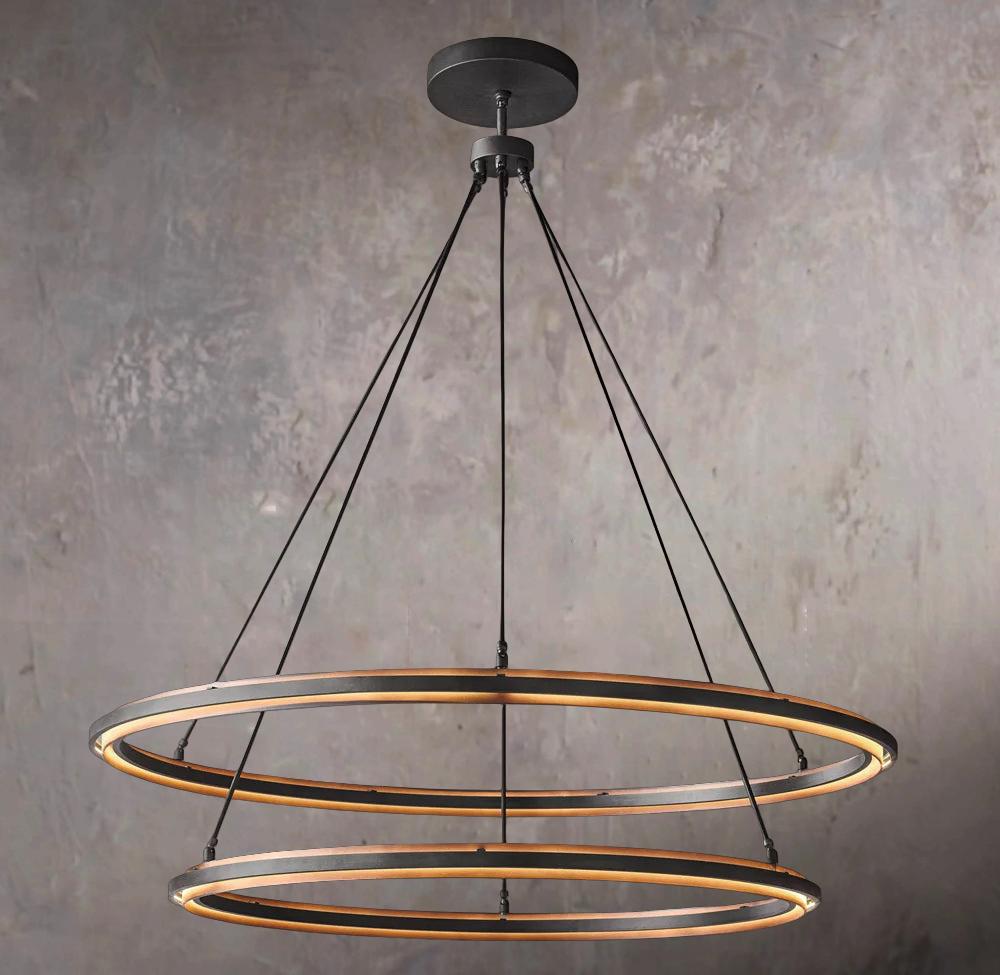 Peralta Dual-Layer Circular Chandelier 60"