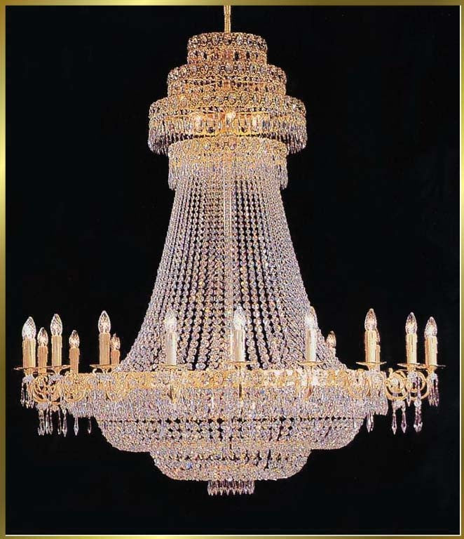 Entryway/ foyer crystal chandelier in gold plated finish