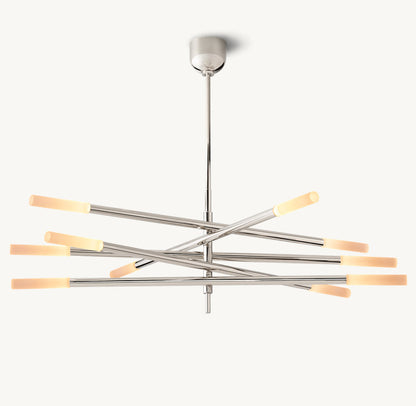 Rousselle Ten-Light Etched Rod Mobile Chandelier