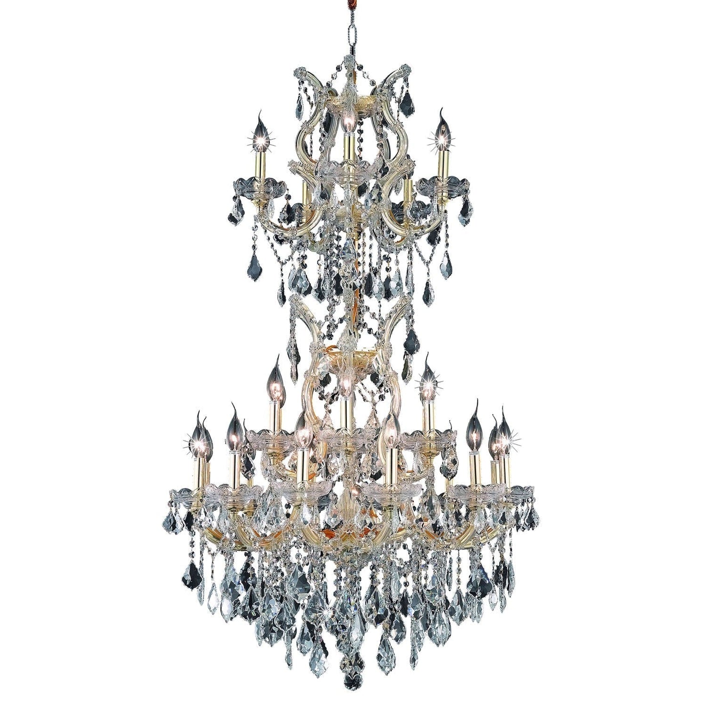 Maria Theresa Gold Twenty-Five Light 30-Inch Chandelier with Royal Cut Clear Crystal