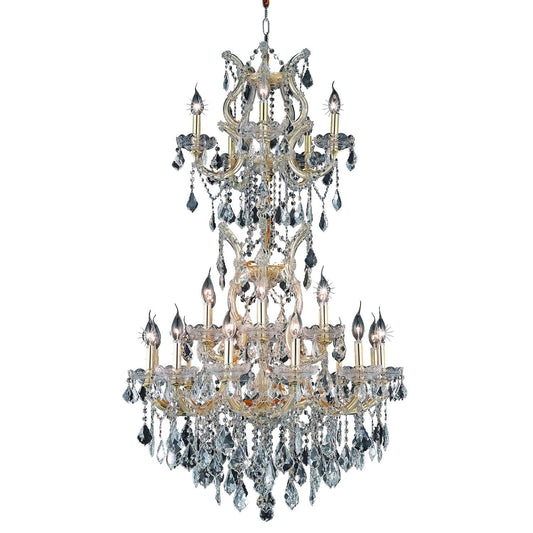 Maria Theresa Gold Twenty-Five Light 30-Inch Chandelier with Royal Cut Clear Crystal