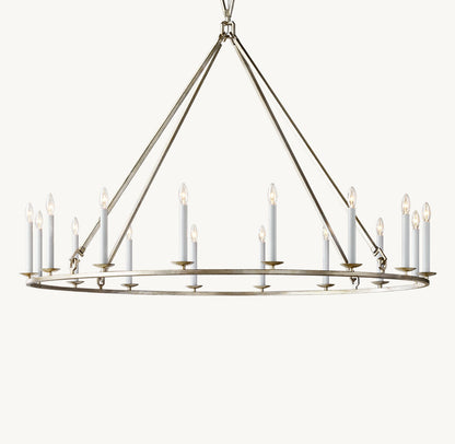 19TH C. ENGLISH OPENWORK ROUND CHANDELIER 60"