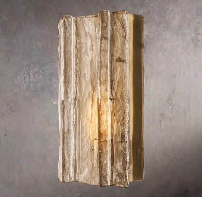 Latticed Smoke Glass Wall Sconce 15"