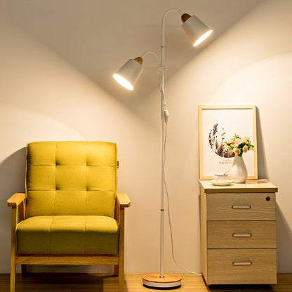 Double Head Floor Lamp Adjustable Lighting for Living Room, Bedroom & Bedside