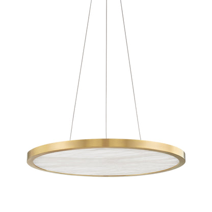 Eastport 1-Light Chandelier in Aged Brass 24L x 24W x 1.25H