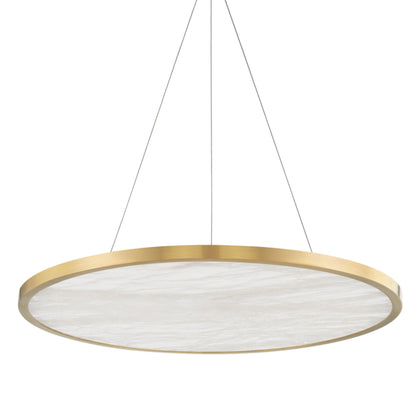 Eastport 1-Light Chandelier in Aged Brass 36L x 36W x 1.75H