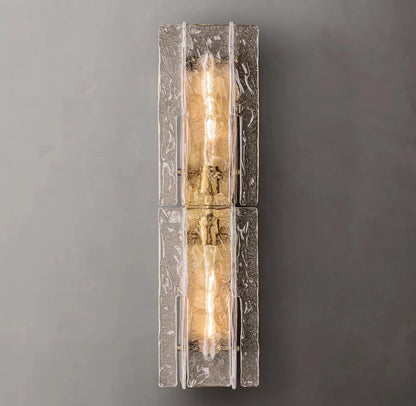 Latticed Smoked Glass Wall Sconce 30"