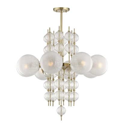 Calypso 8-Light Chandelier in Aged Brass 33.5L x 33.5W x 32.5H