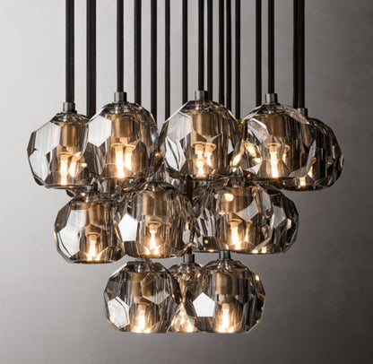 Boule De Cristal Smoke Glass Round Cluster Chandelier 19"