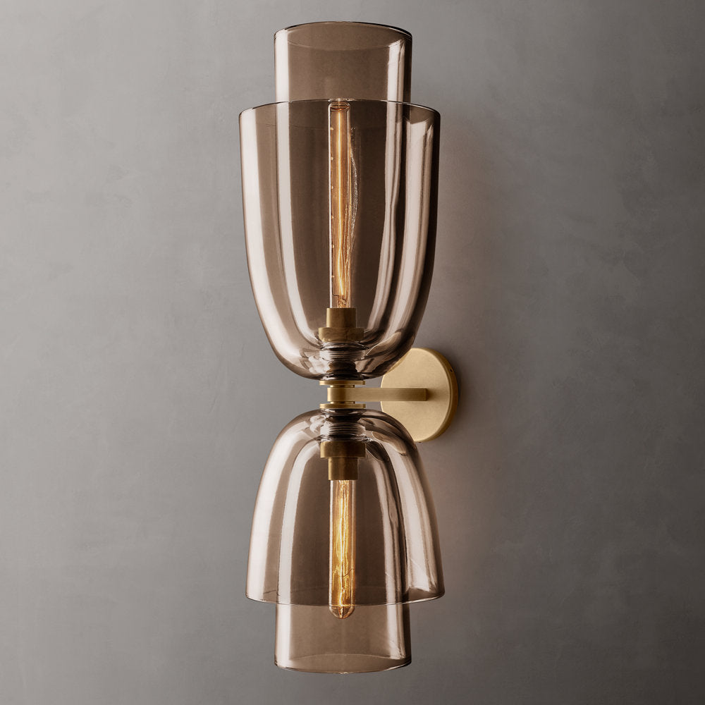 Bloms Amber Glass Cloche Grand Wall Sconce