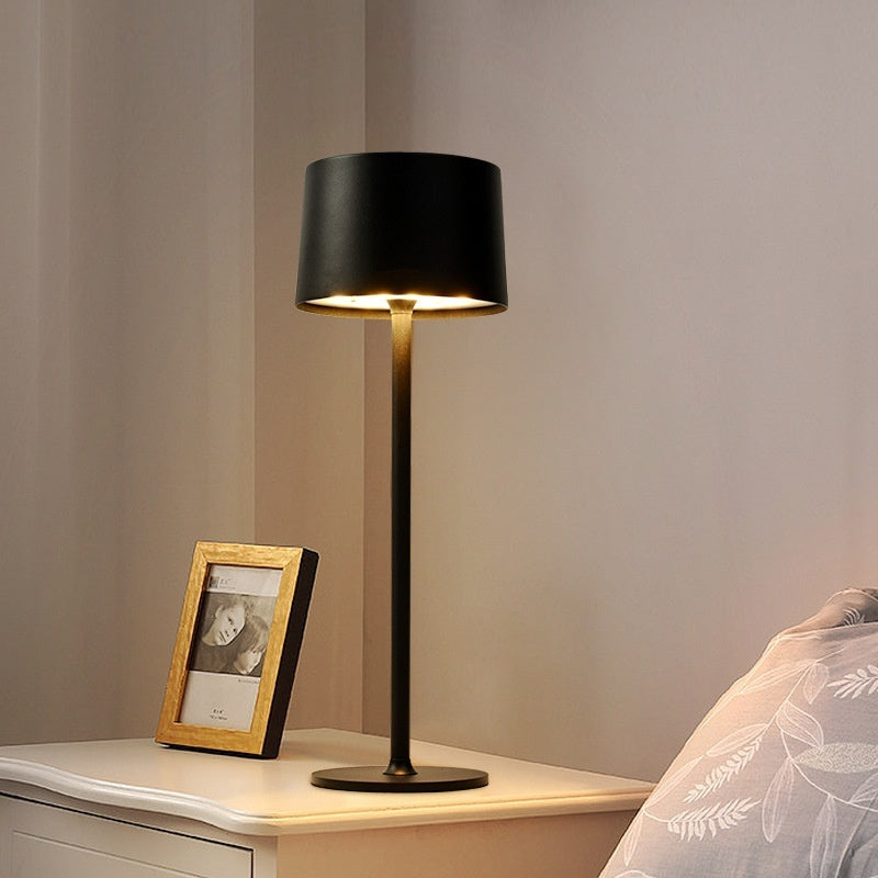Metal Mushroom Table Lamp USB Rechargeable Touch Light with Tall Base