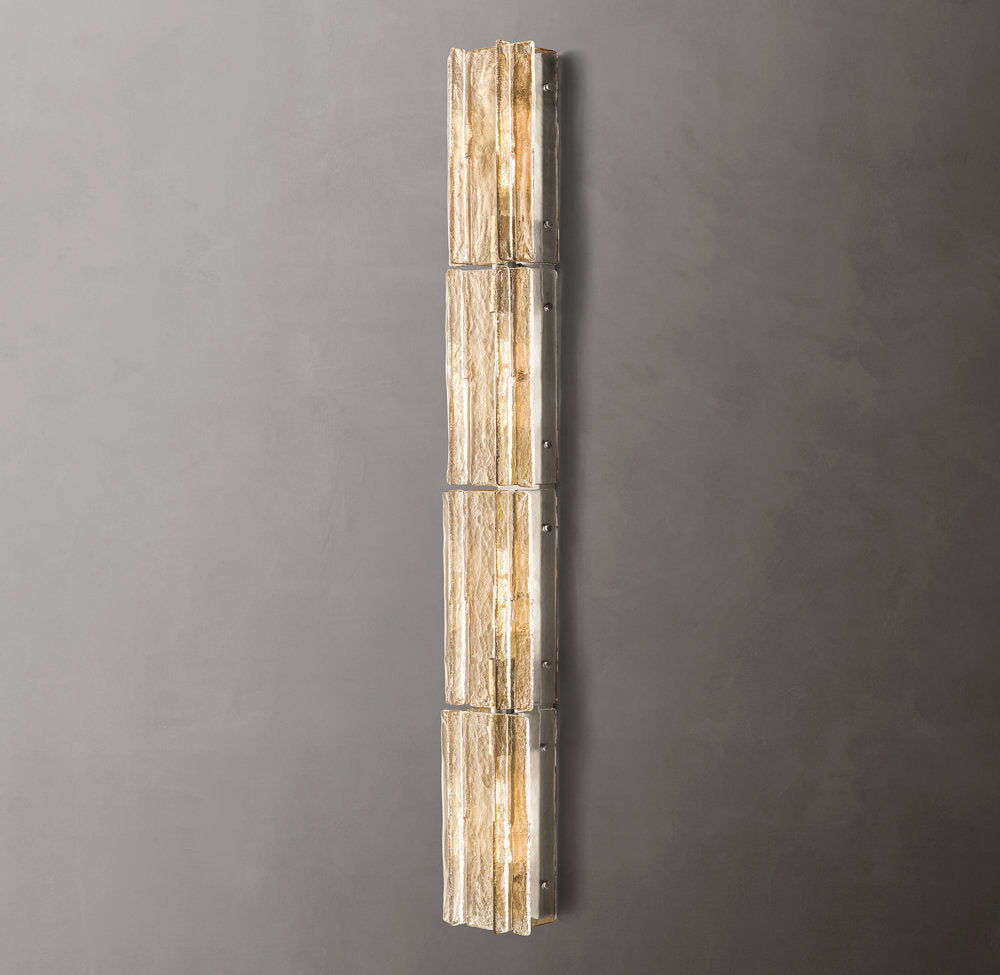 Gridded Clear Glass Grand Wall Sconce