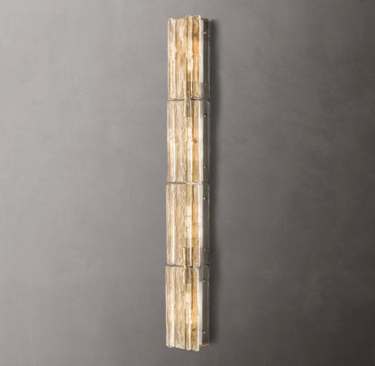 Gridded Clear Glass Grand Wall Sconce