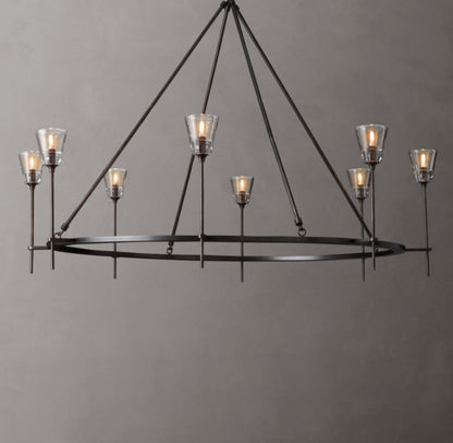 Torche De Verre Round Chandelier 58"