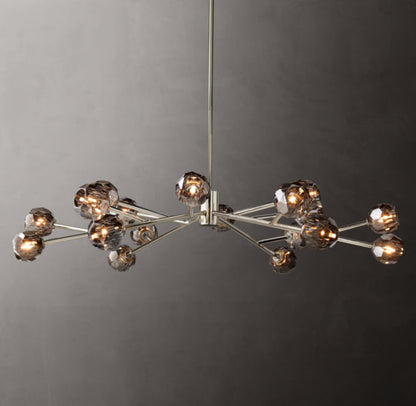 Crystal Sphere Tinted Glass Circular Chandelier 60"