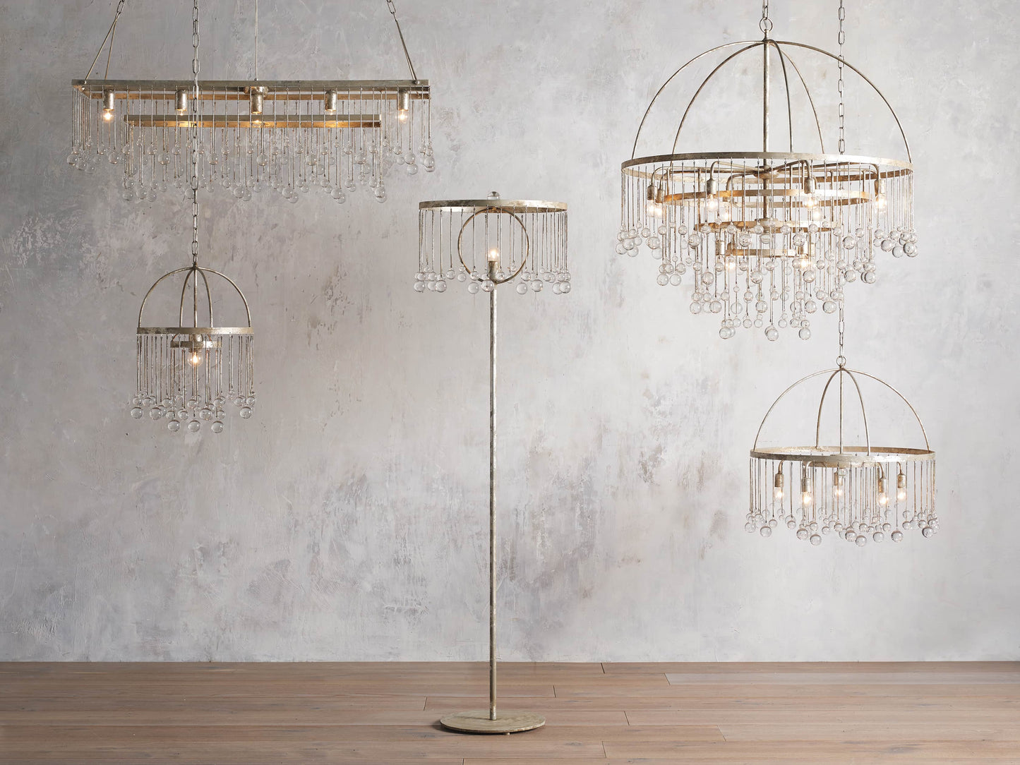 Aubrey Rectangular Chandelier in Silver