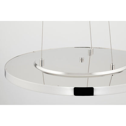 Eastport 1-Light Chandelier in Polished Nickel 24L x 24W x 1.25H