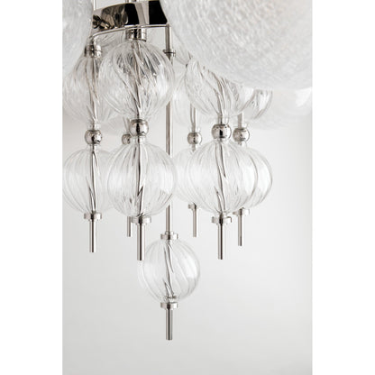 Calypso 8-Light Chandelier in Aged Brass 33.5L x 33.5W x 32.5H