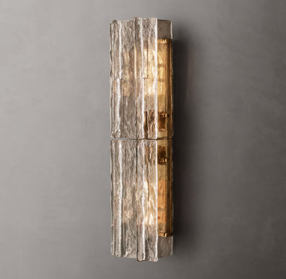 Latticed Smoked Glass Wall Sconce 30"