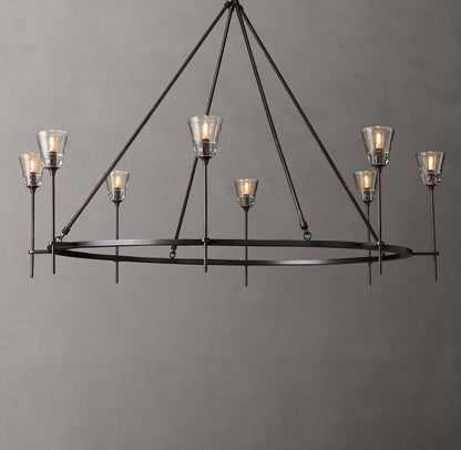 Torche De Verre Round Chandelier 58"